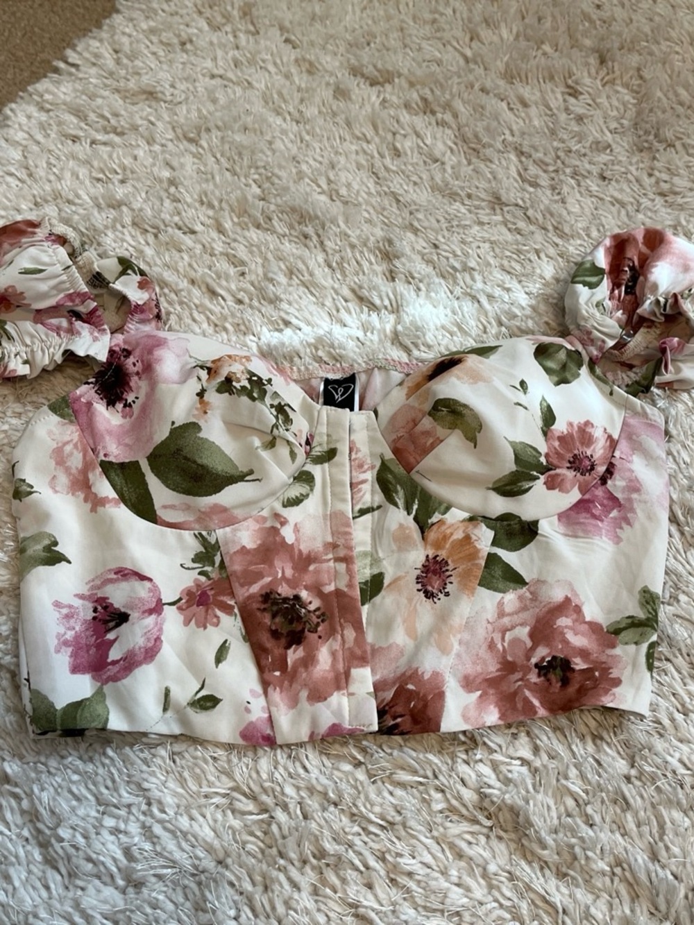 Floral off the shoulder crop top